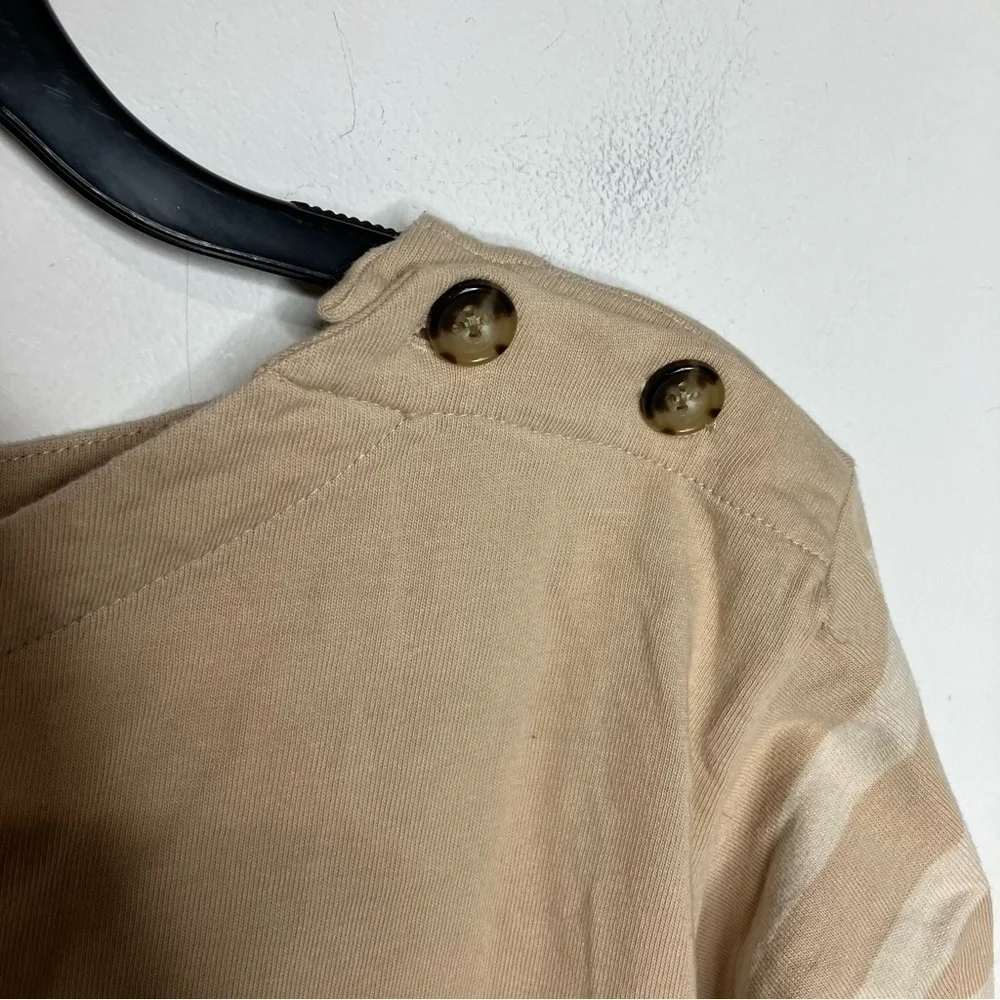 J. Crew tan‎ striped top long sleeve boat neck size XS
